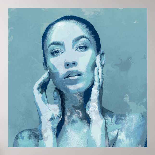 "Woman in Blue" Poster mat (Devant)