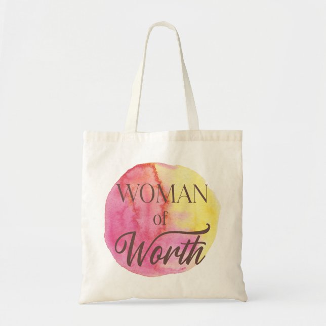 Woman of Worth Watercolour Tote Bag (Devant)