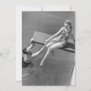 Woman on diving board