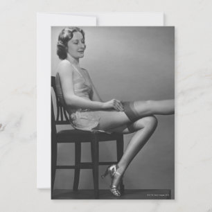 Woman Sitting on Chaise