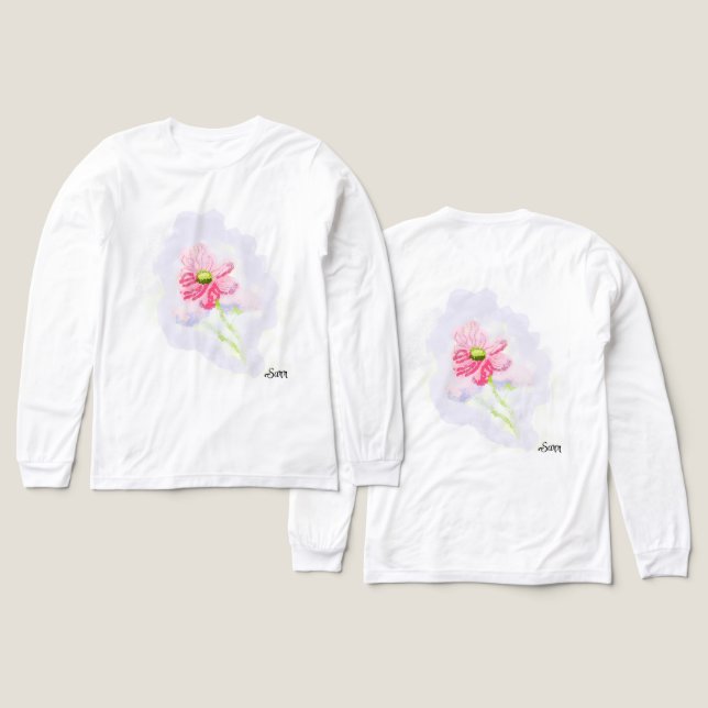 Woman's Long Sleeve T-Shirts : Iris Flower (Motif recto et verso)