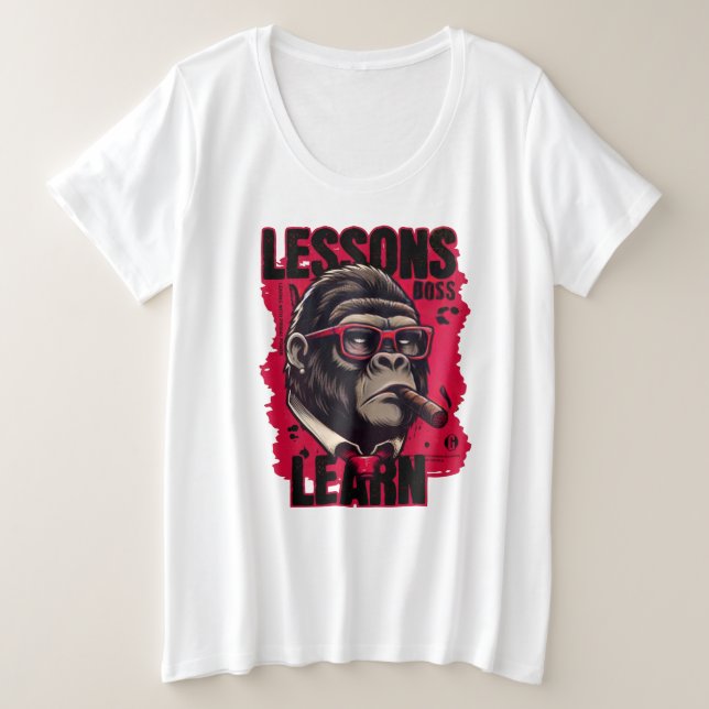 Women Gorilla Boss Lessons Learn T Shirt  (Design devant)