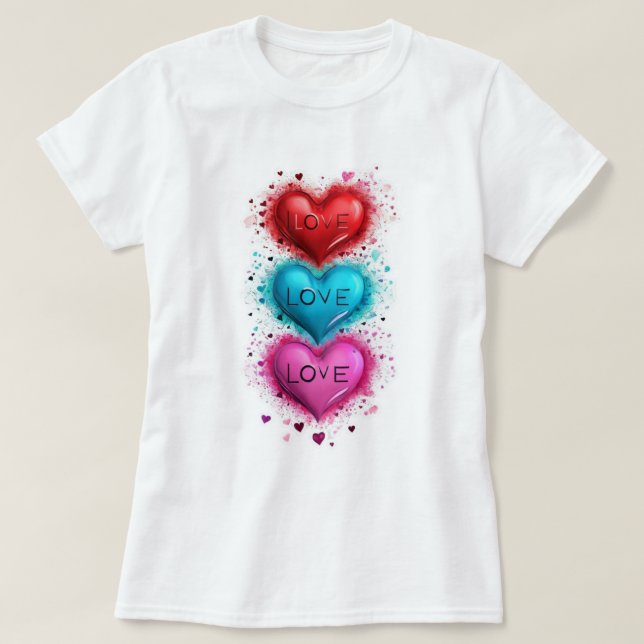 👕❤️Women’s Heart Love Basic T-Shirt (Design devant)