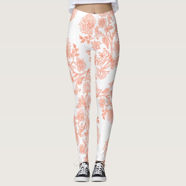 Women’s High Rise Floral Print Activewear Leggings (Devant)