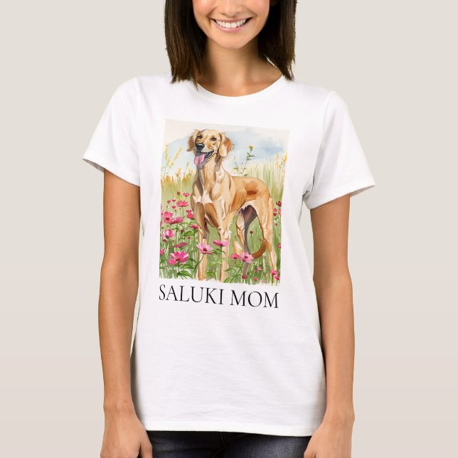 Women’s T-Shirt – Saluki Mom Watercolor Dog Tee (Devant)