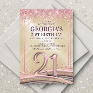 Womens Glam 21ème anniversaire Invitation