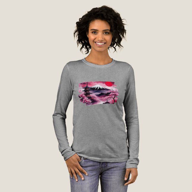 Women's Japanese Scenery longsleeve Tshirt  (Recto complet)