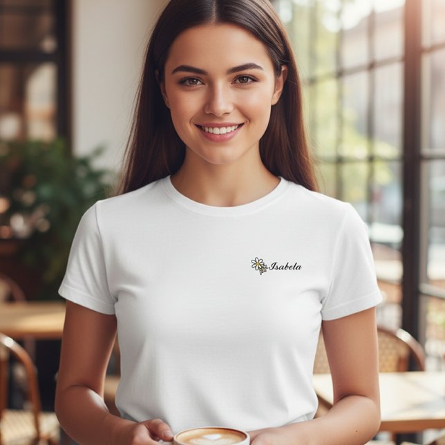 Women's Peach T-Shirt with Name - Minimalist (Créateur téléchargé)