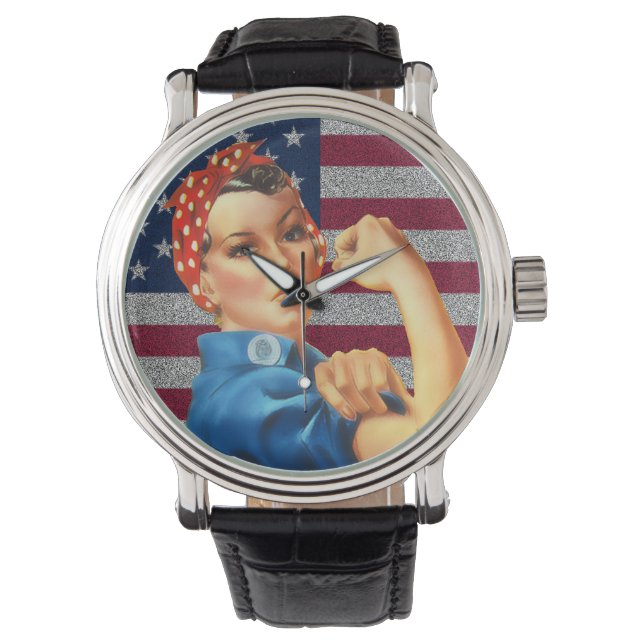Womens Retro Rosie la montre Riveter (devant)