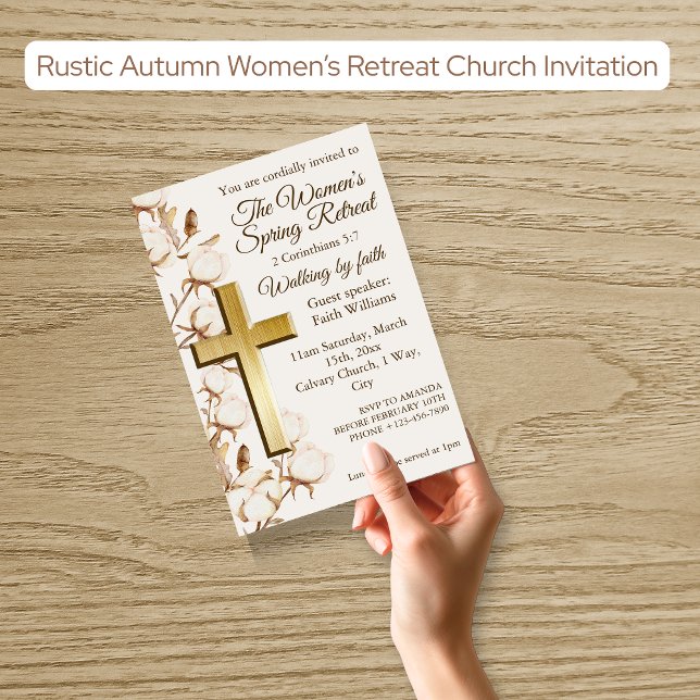 Womens Rustic Autumn Retreat Church Invitation (Créateur téléchargé)
