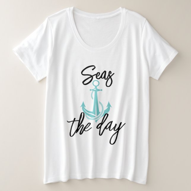 Women's Seas the Day Plus Size  T-Shirt (Design devant)