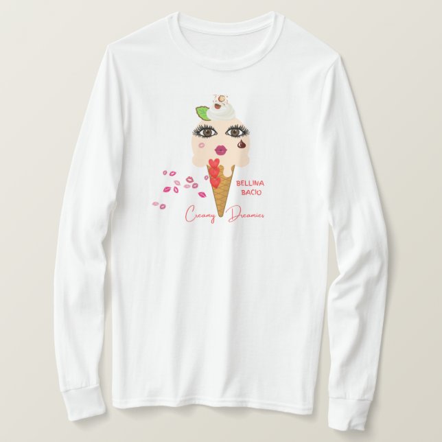 Womens t-shirt Long sleeve Bellina Bacio  (Design devant)