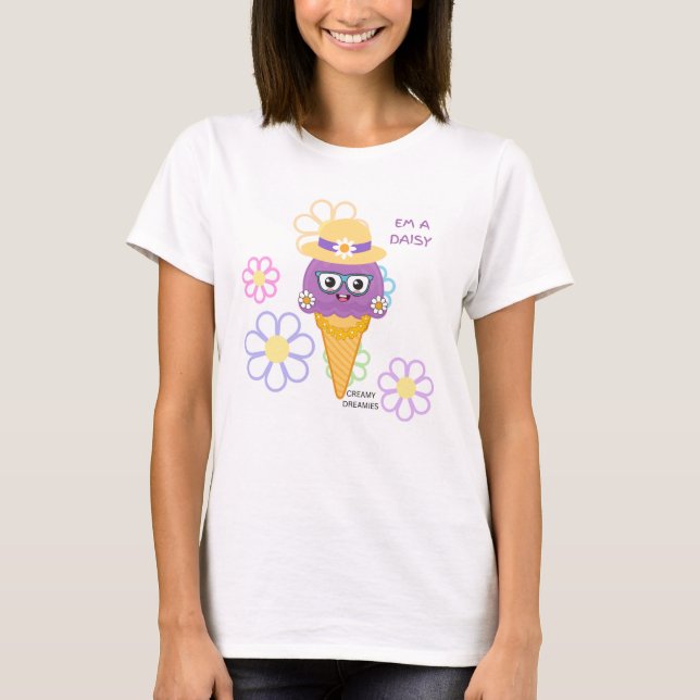 womens tshirt EM A DAISY Creamy Dreamies (Devant)