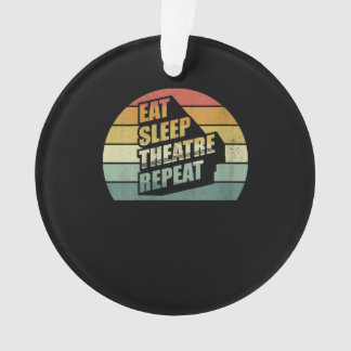 Women's Vintage Retro Eat Sleep Theater Repeat