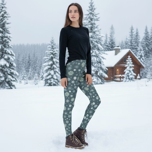 Women's Winter Print Leggings - Warm & Soft Pants  (Créateur téléchargé)