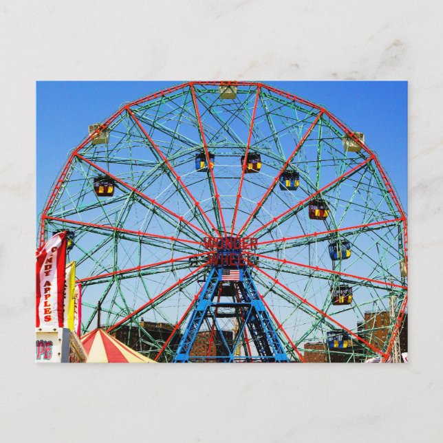 Wonder Wheel - Coney Island, carte postale NYC (Devant)