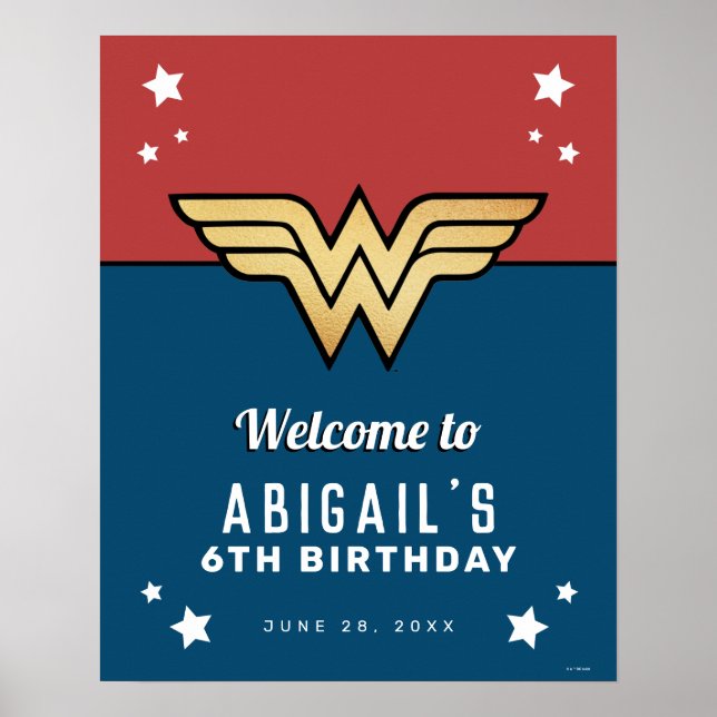 Wonder Woman Golden Logo Affiche de bienvenue d'an (Devant)