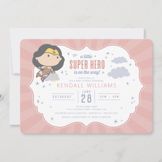 Wonder Woman | Invitation de Baby shower Super Her (Devant)