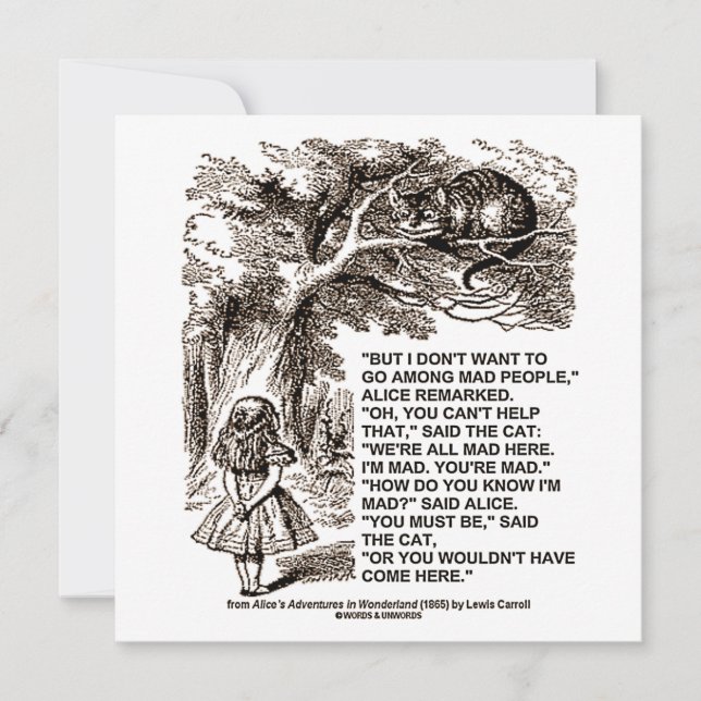 Wonderland Alice Go Among Mad People Citation (Devant)