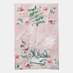 Wonderland Mad Tea Party Pink Green Tea Serviette