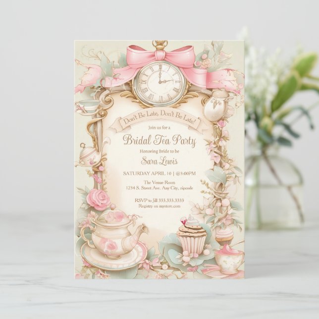 Wonderland nuptiale invitation, Alice invitation (Debout devant)