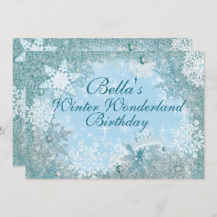 Wonderland Snowflake Party Invitations