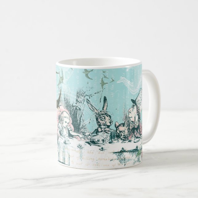 Wonderland Tea Party Aqua Pink Mug (Devant droit)