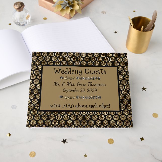 Wonderland Whimsy Black, Mariage d'or livre d'or (Recto ouvert)