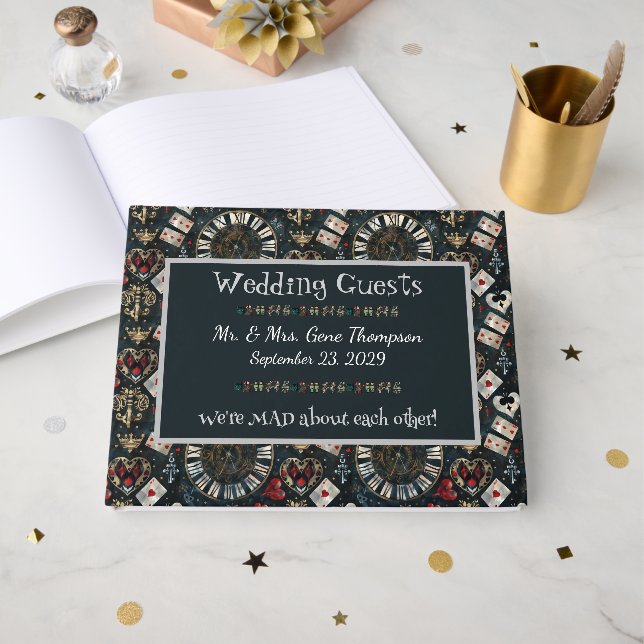 Wonderland Whimsy Mariage livre d'or (Recto ouvert)