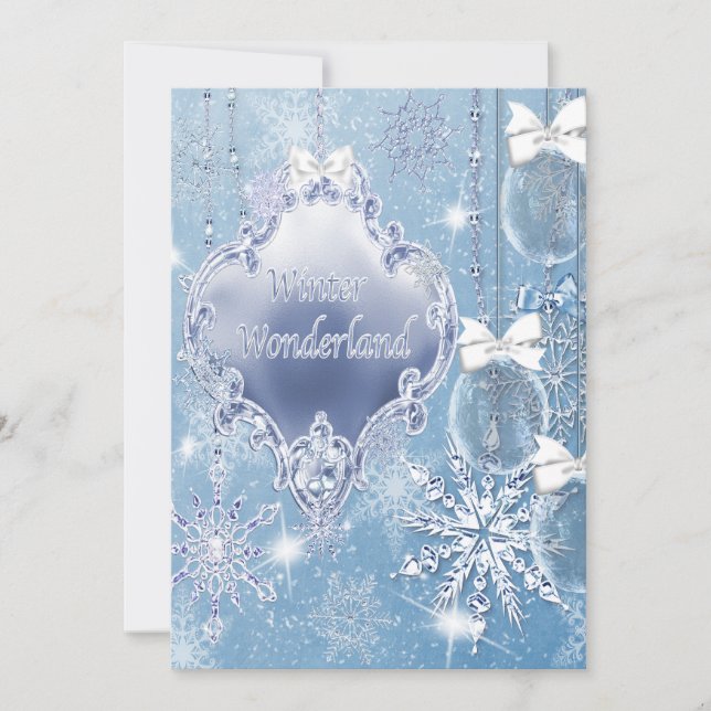 Wonderland Winter Prom Invitations (Devant)