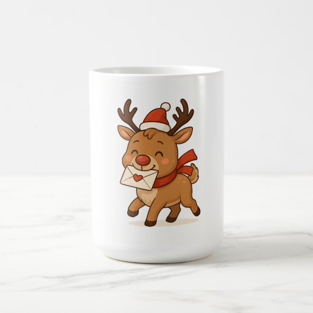 Wonky Zoo Christmas Mug - Cute Reindeer (Centre)