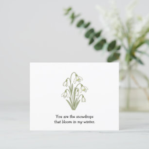 Wonky Zoo Lovely Snowdrops Carte postale