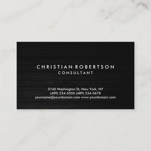 Wood Effet Grey Carte de visite consultant moderne (Devant)