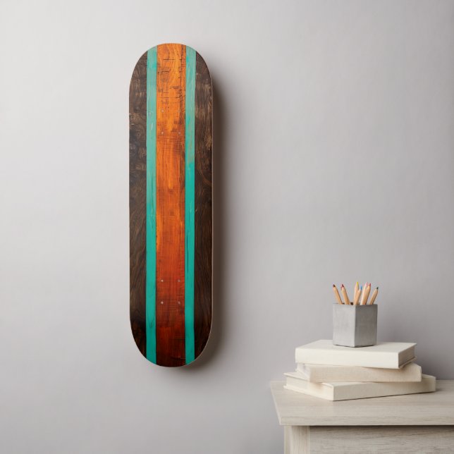 Wood vintage design skateboard (Art mural)
