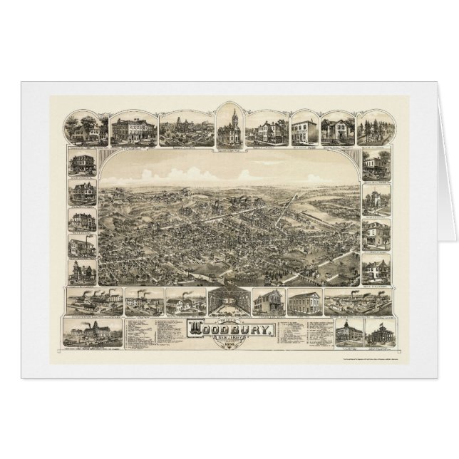 Woodbury, carte panoramique de NJ - 1886 (Devant horizontal)