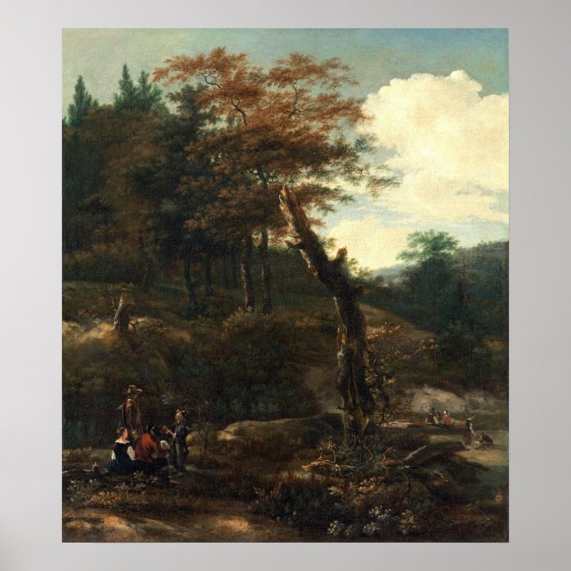 Wooded Landscape - Adam Pynacker Fine Art Poster (Devant)