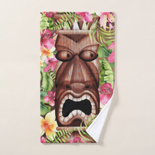 Wooden Hawaiian Tiki Luau Summer Tropical