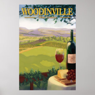 Woodinville, affiche de voyage de pays de vin de