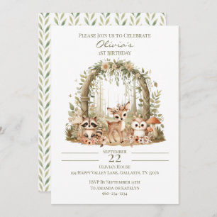Woodland - 1er anniversaire Invitation