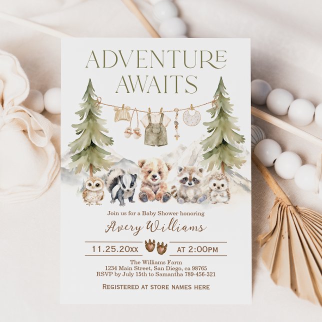 Woodland Adventure Oh Boy Baby shower Invitation (Créateur téléchargé)