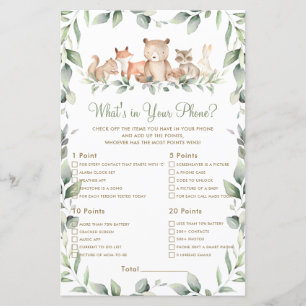 Woodland Animal Green What's In Your Phone Game