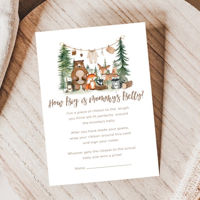 Woodland Animals Baby Shower How Big Is Game (Woodland Animals Adventure Awaits Rustic Baby Shower Game)