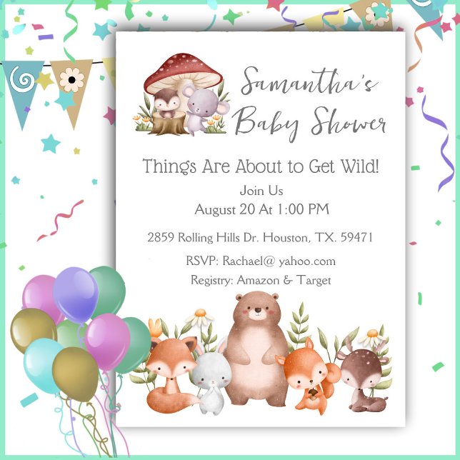Woodland Animals Baby Shower Invitation (Créateur téléchargé)