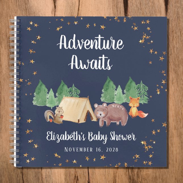 Woodland Animaux Baby shower Livre d'invité (Créateur téléchargé)