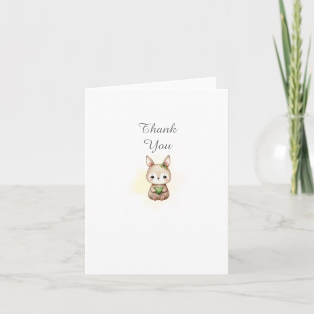 Woodland Animaux Baby shower Merci Note Card (Devant)