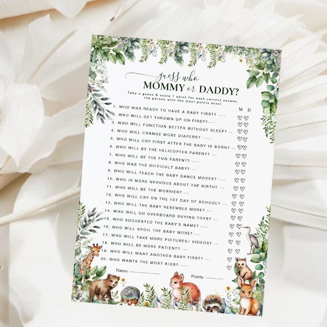 Woodland Animaux Guess Maman ou Papa Baby Game (Créateur téléchargé)