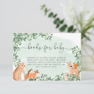 Woodland Animaux Livres verts Demander une carte d