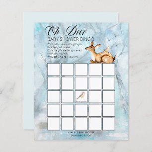 Woodland Animaux Winter Boy Baby shower Bingo Card