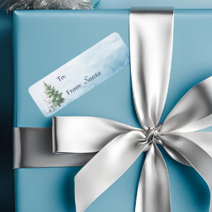 Woodland Arctic Fox Étiquette cadeau de Noël