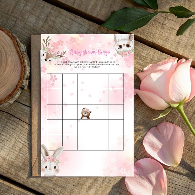 Woodland Baby Girl Bingo Jeu (Créateur téléchargé)